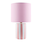 Modern European furniture - Striped Ceramic Linen Table Lamp - www.oroa.com