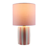 Modern European furniture - Striped Ceramic Linen Table Lamp - www.oroa.com