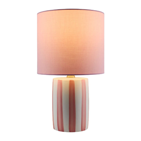 Modern European furniture - Striped Ceramic Linen Table Lamp - www.oroa.com