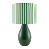 Modern European furniture - Striped Linen Ceramic Table Lamp - www.oroa.com