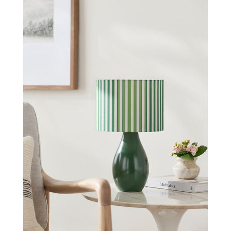 Modern European furniture - Striped Linen Ceramic Table Lamp - www.oroa.com