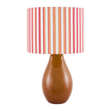 Modern European furniture - Striped Linen Ceramic Table Lamp - www.oroa.com