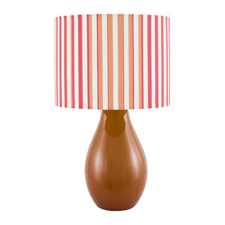Modern European furniture - Striped Linen Ceramic Table Lamp - www.oroa.com