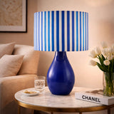Modern European furniture - Striped Linen Ceramic Table Lamp - www.oroa.com