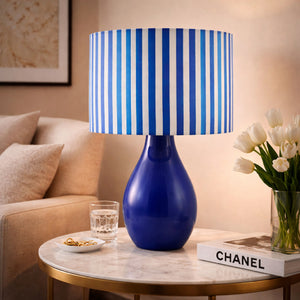   Modern European furniture - Striped Linen Ceramic Table Lamp - www.oroa.com | Oroa.com