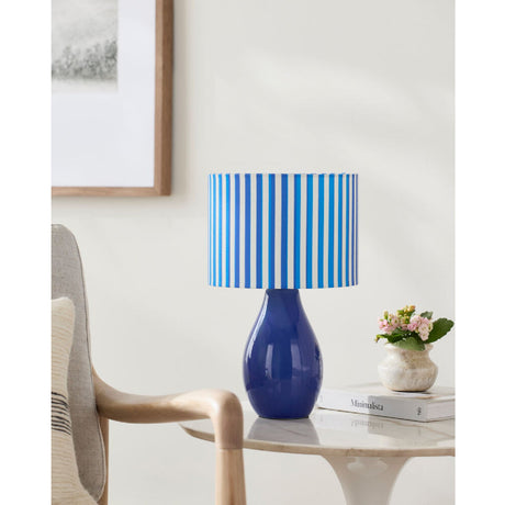 Modern European furniture - Striped Linen Ceramic Table Lamp - www.oroa.com