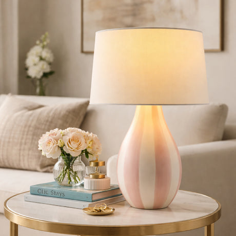   Modern European furniture - Hand-painted Striped Ceramic Table Lamp - www.oroa.com | Oroa.com