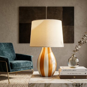   Modern European furniture - Hand-painted Striped Ceramic Table Lamp - www.oroa.com | Oroa.com