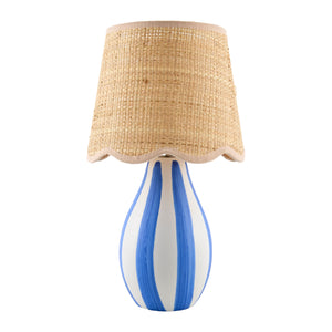   Modern European furniture - Striped Ceramic Seagrass Table Lamp - www.oroa.com | Oroa.com