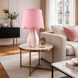 Modern European furniture - Striped Ceramic Seagrass Table Lamp - www.oroa.com