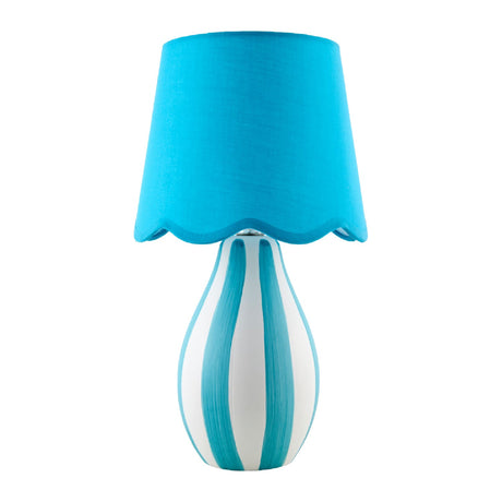 Modern European furniture - Striped Ceramic Seagrass Table Lamp - www.oroa.com