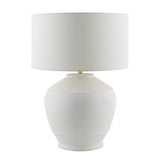 Modern European furniture - Glazed White Ceramic Table Lamp - www.oroa.com