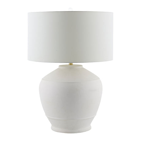 Modern European furniture - Glazed White Ceramic Table Lamp - www.oroa.com