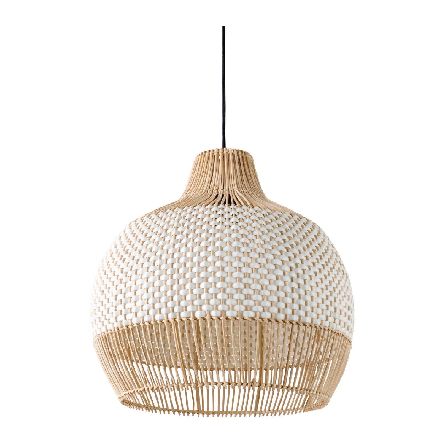 Two-Toned Braided Rattan Pendant Lamp | Kuda Home Mesmerize | OROA