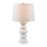 Modern European furniture - White Ceramic Sculpted Table Lamp - www.oroa.com