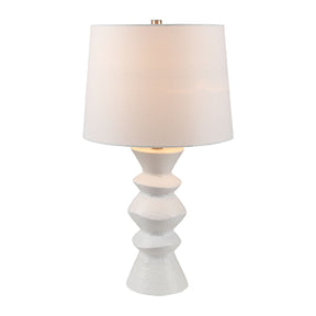 Modern European furniture - White Ceramic Sculpted Table Lamp - www.oroa.com
