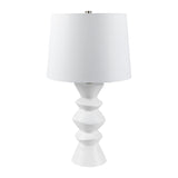 Modern European furniture - White Ceramic Sculpted Table Lamp - www.oroa.com