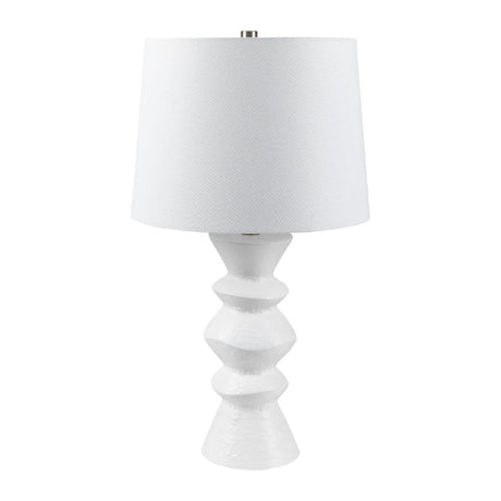 Modern European furniture - White Ceramic Sculpted Table Lamp - www.oroa.com