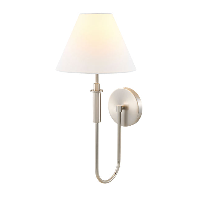 Modern European furniture - White Linen Silver Wall Lamp - www.oroa.com