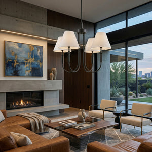   Modern European furniture -  White Linen 4-Light Chandelier - www.oroa.com | Oroa.com