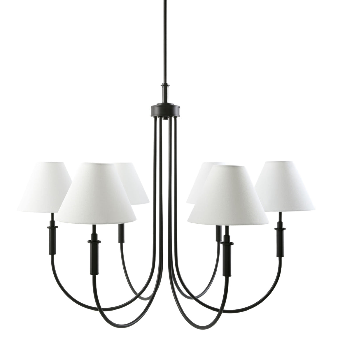   Modern European furniture - White Linen 6-Light Chandelier - www.oroa.com | Oroa.com