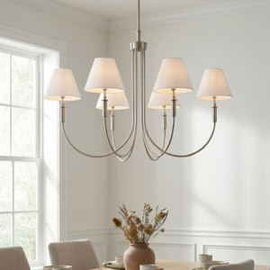   Modern European furniture - Linen Shade 6-Light Chandelier - www.oroa.com | Oroa.com