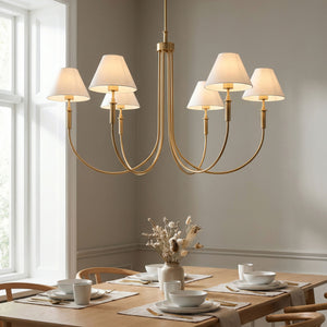  Modern European furniture - Linen Shade 6-Light Chandelier - www.oroa.com | Oroa.com