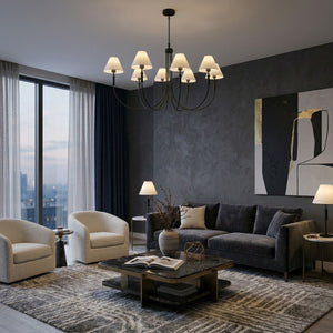   Modern European furniture - Linen Shade 8-Light Chandelier - www.oroa.com | Oroa.com