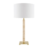 Modern European furniture - White Linen Accent Table Lamp - www.oroa.com