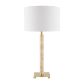 Modern European furniture - White Linen Accent Table Lamp - www.oroa.com