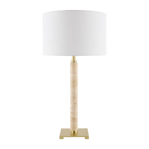   White Linen Accent Table Lamp | Oroa.com