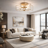 Modern European furniture - Iron-Framed Glass Ceiling Lamp - www.oroa.com