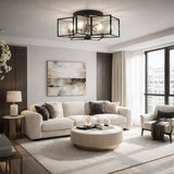 Modern European furniture - Iron-Framed Frosted Glass Ceiling Lamp - www.oroa.com