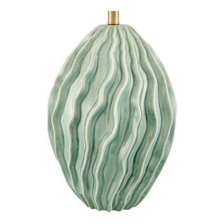 Modern European furniture - Green Ceramic Embossed Table Lamp - www.oroa.com