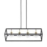 Modern European furniture - Black Iron Framed 4-Light Chandelier - www.oroa.com