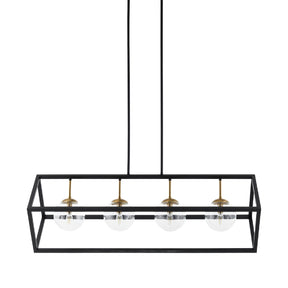 Modern European furniture - Black Iron Framed 4-Light Chandelier - www.oroa.com