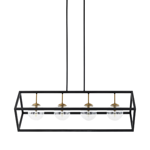 Modern European furniture - Black Iron Framed 4-Light Chandelier - www.oroa.com