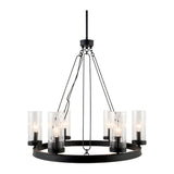 Modern European furniture -  Cylindrical Glass 8-Light Chandelier S - www.oroa.com