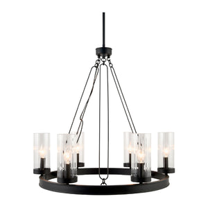   Modern European furniture -  Cylindrical Glass 8-Light Chandelier S - www.oroa.com | Oroa.com