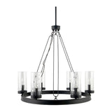 Modern European furniture -  Cylindrical Glass 8-Light Chandelier S - www.oroa.com