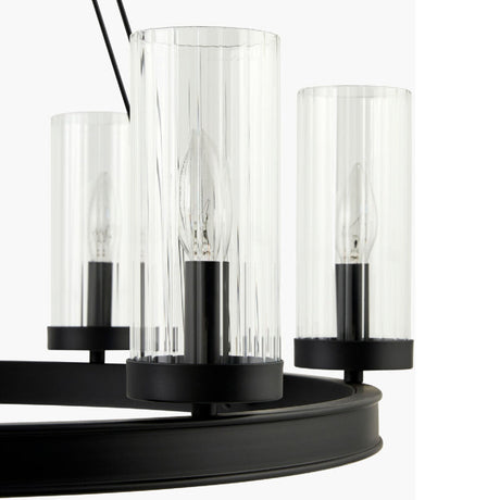 Modern European furniture -  Cylindrical Glass 8-Light Chandelier S - www.oroa.com