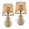 Modern European furniture - Brown Rattan Accent Table Lamps (2) - www.oroa.com