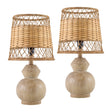 Modern European furniture - Brown Rattan Accent Table Lamps (2) - www.oroa.com