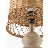 Modern European furniture - Brown Rattan Accent Table Lamps (2) - www.oroa.com