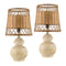 Modern European furniture - Brown Rattan Accent Table Lamps (2) - www.oroa.com