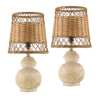Modern European furniture - Brown Rattan Accent Table Lamps (2) - www.oroa.com