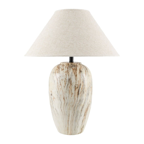 Modern European furniture - Glazed Brown Ceramic Table Lamp - www.oroa.com