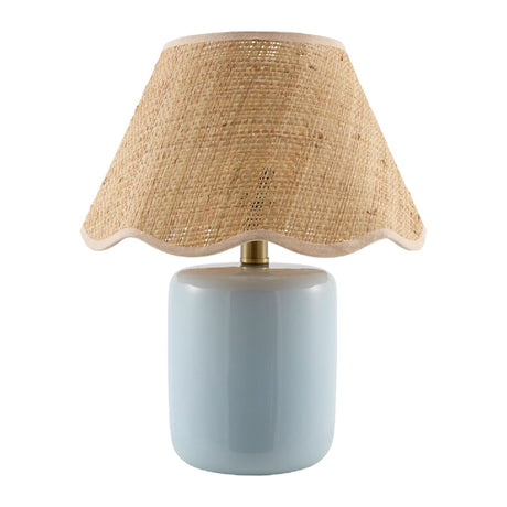 Modern European furniture - Scalloped Edge Seagrass Table Lamp - www.oroa.com