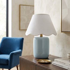   Modern European furniture - Scalloped Seagrass Ceramic Table Lamp - www.oroa.com | Oroa.com