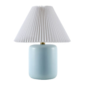 Modern European furniture - Ceramic Pleated Linen Table Lamp - www.oroa.com